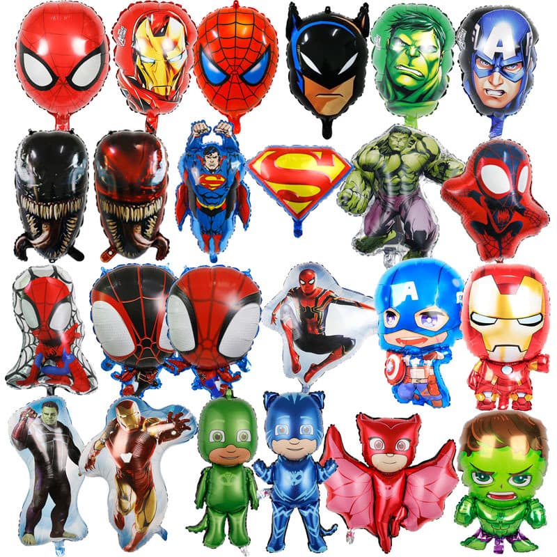 Cross Border Marvel Aluminum Film Balloon Mesh Spiderman Captain America Masked Man Children Theme Birthday Decoration Cartoon