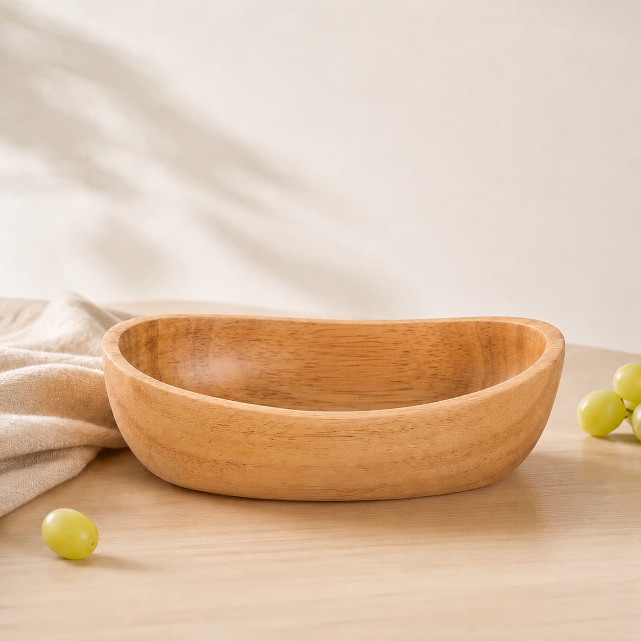 Household Fruit Plate Boat-Shaped Rubberwood Fruit Tray Wooden Candy Dish Large Dried Fruit Plate Boat-Shaped Wooden Root Carving Tray