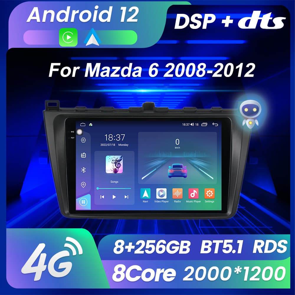 Compatible with Mazda 6 08-12 Android Large Screen Central Control Car Navigation M6Pro 8+256G