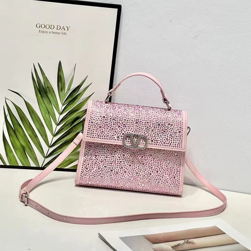 Crystal-Embellished Handbag 2024 New European and American Fashion High-End Single Shoulder Crossbody French Celebrity Style Bag