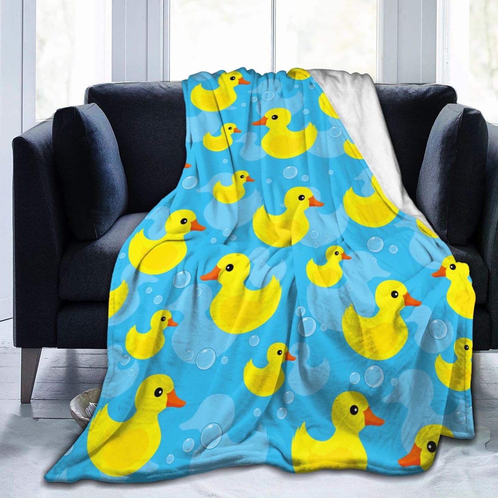 Cute Funny Duck Blanket Soft Blanket Flannel Comforter Comfortable Lightweight Plush Gift Flannel