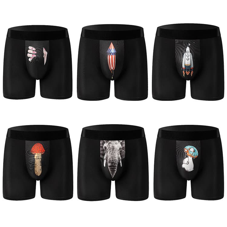 Trendy Four-Corner Shorts for Men, Mid-Length Boxer Briefs, Personality Cartoon Boxers, Cross-Border Europe and America Export, Plus Size