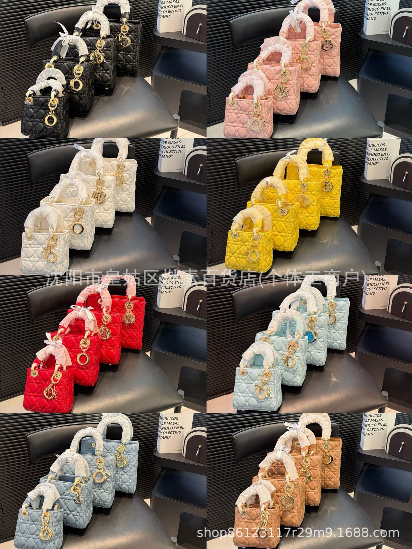 Cross-border Original Label D Lady Dior Bag i Lambskin Di Three-Compartment O Shoulder o Four-Compartment Genuine Leather Bag for Women