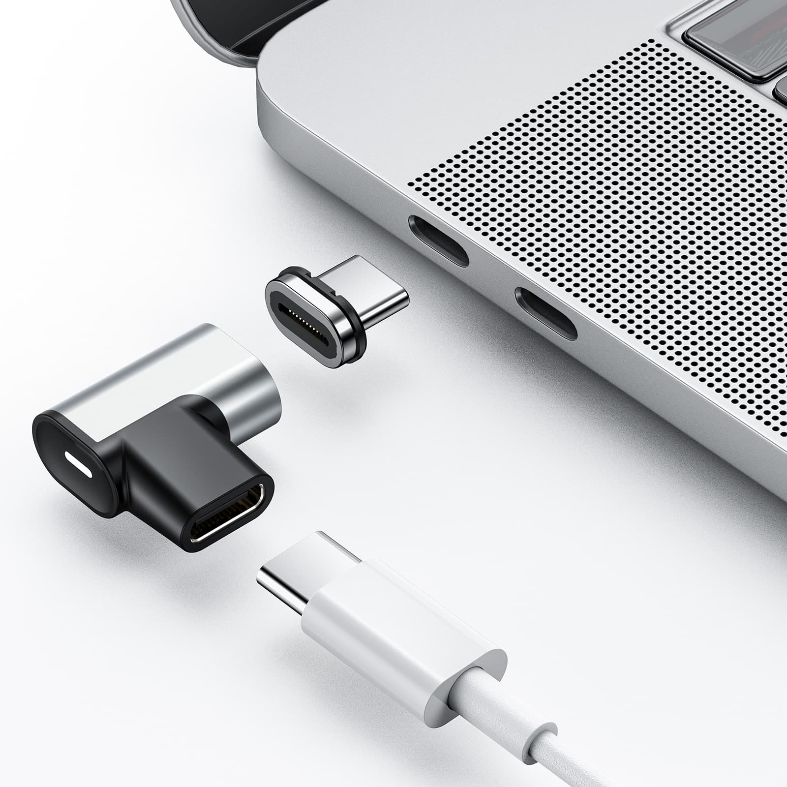 Right-angle Magnetic USB 3.1 Adapter 4K@60Hz High Power PD 100W Type-C Converter