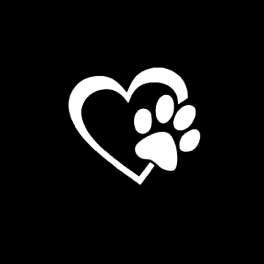 Heart Dog Paw Vinyl Sticker for Car, Truck, Laptop