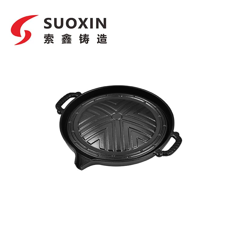 Factory Direct Outdoor Korean BBQ Grill Pan, Cast Iron Griddle for Grilling Meat, Non-Coated Frying Pan for Home Use, Wholesale