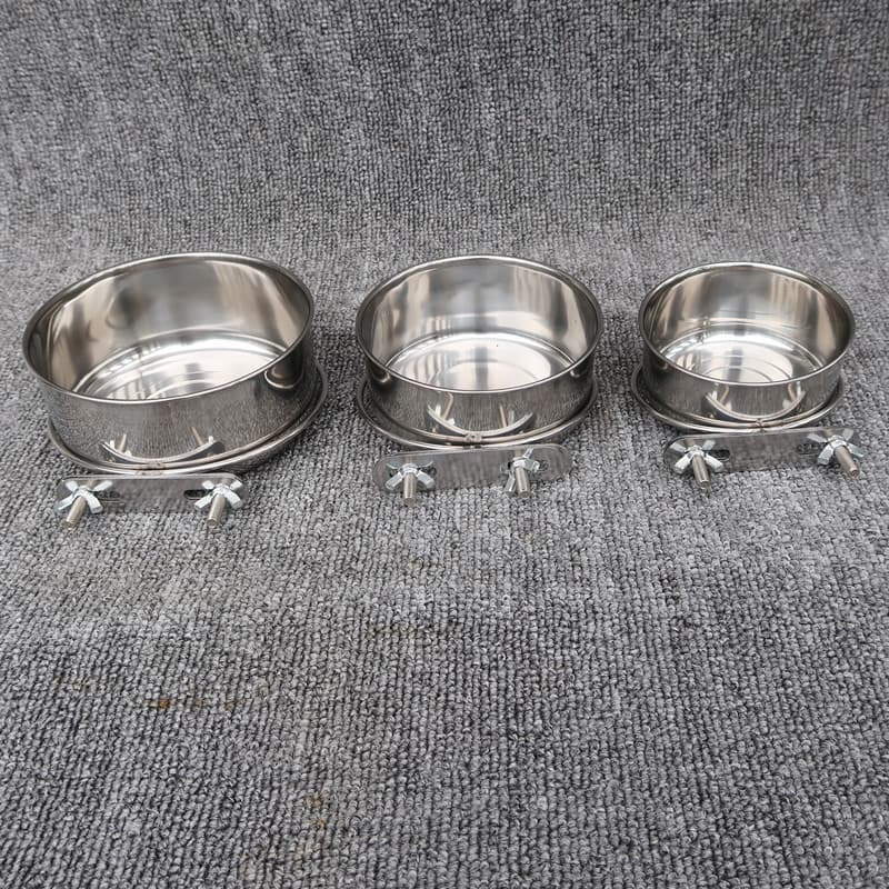 Parrot Stainless Steel Food Bowl, Water Bowl, Feeding Cup, Water Cup, Trough - Bird Specific