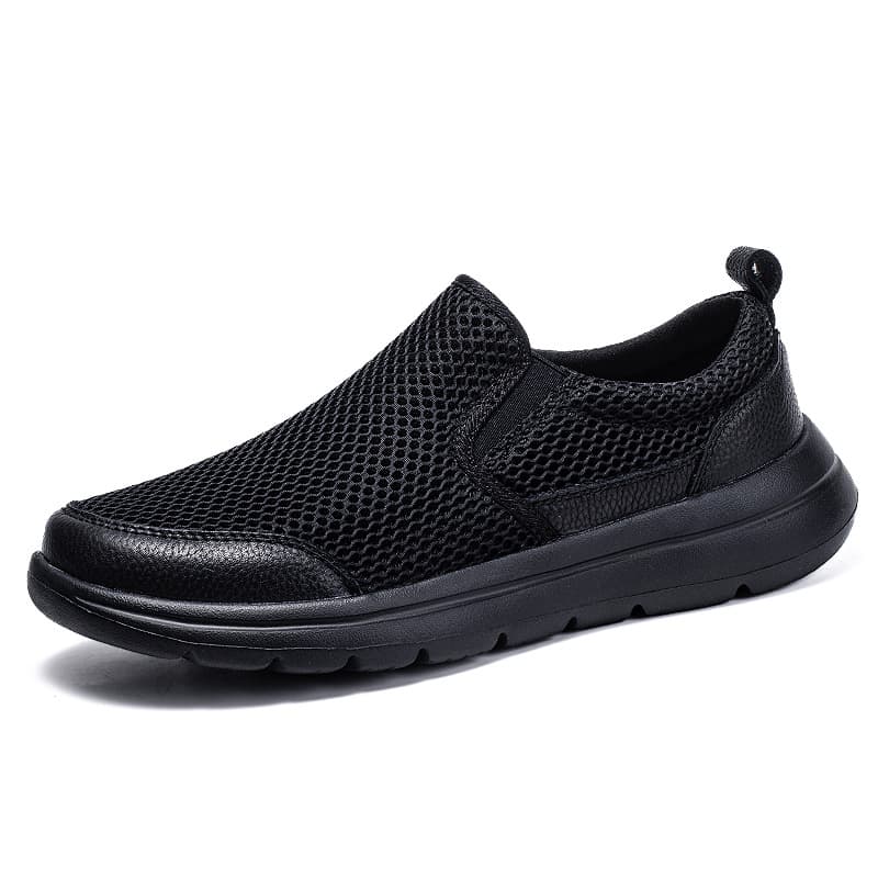 Slip-On Men's Shoes Summer Casual Mesh Shoes Soft Sole Breathable Anti-Slip Mesh Upper Autumn Middle-Aged and Elderly Dad Shoes