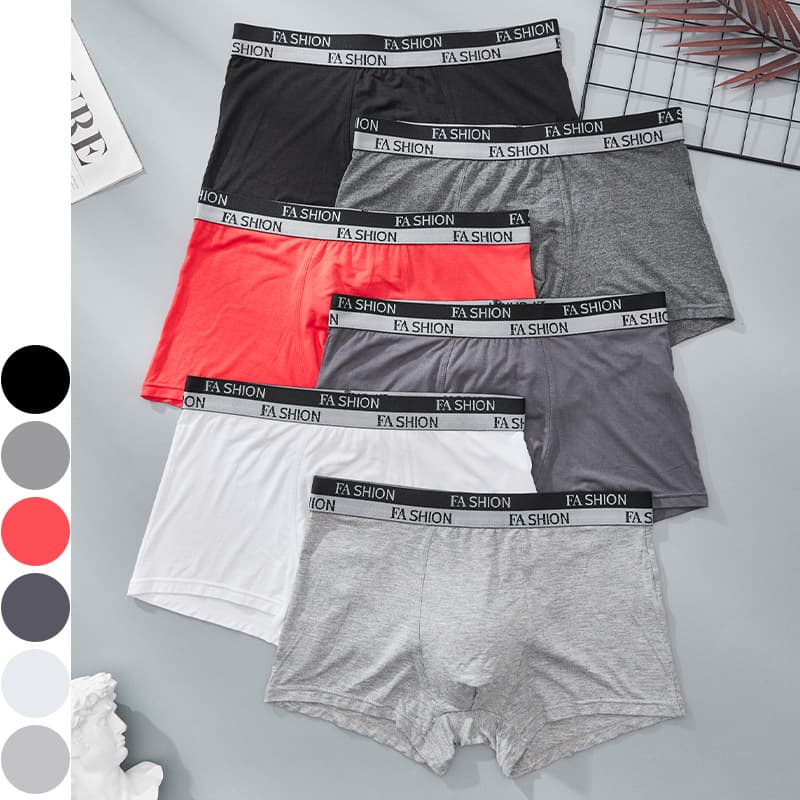 Men's Boxer Briefs Rayon Breathable Four-Corner Underwear Youth Flat Angle Pants Letter Belt Mid-Rise Underpants European Size Solid Color Briefs