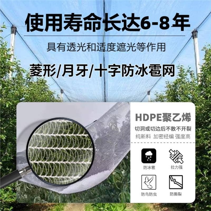 Hail Net Orchard Bird Netting Protective Net Agricultural Greenhouse Planting 0.5 Mesh 0.8 Anti-Hail Polyethylene Net New