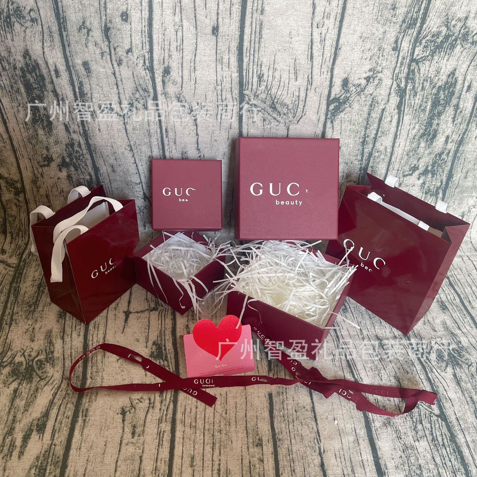 Gucci Red Perfume Gift Box Gu Family Lipstick Gift Box Empty Box Perfume Packaging Box Gu Gift Box