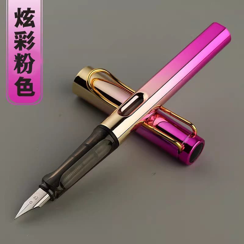 Morandi Fountain Pen for Students, Ergonomic Posture Grip, Replaceable Ink Cartridge, High Aesthetic, Elementary School Students' Handwriting Practice Fountain Pen, LOGO