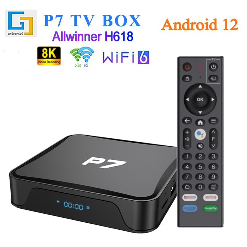 Wholesale P7 Network TV Box H618 Android 12 HD 8K English TV Box Bluetooth TV Box