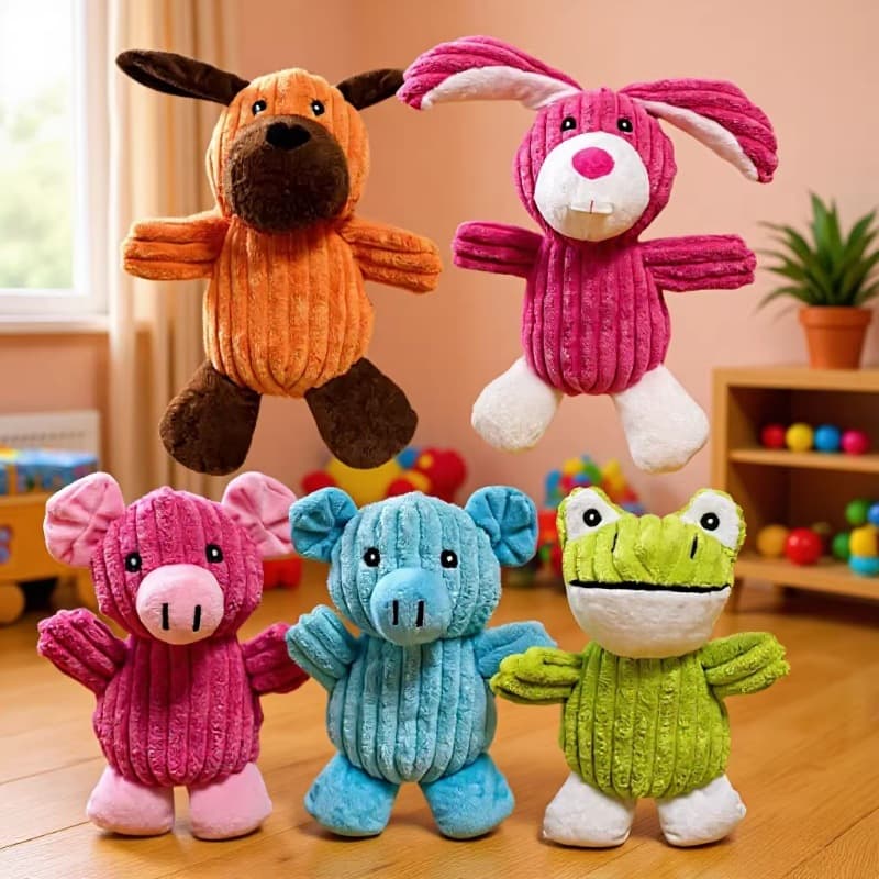 New pet plush toys, frogs and piglets, various pet shapes, dog toys, bite-resistant interactive sound toys