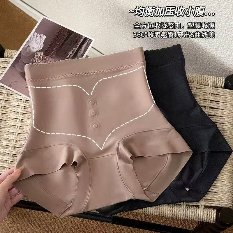 Factory Direct Cross-Border Hot Selling Lava Rock Seamless Shapewear Slimming Tummy Control Nude Feel High Waist Women's Panties