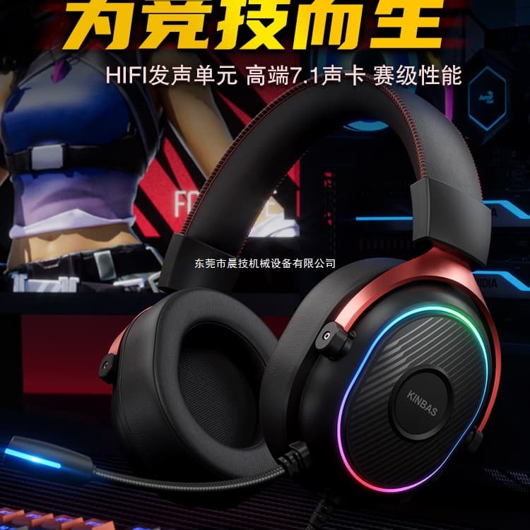 Wrangler Computer Headset Wired Gaming 7.1 USB Earphone with Microphone 2-in-1