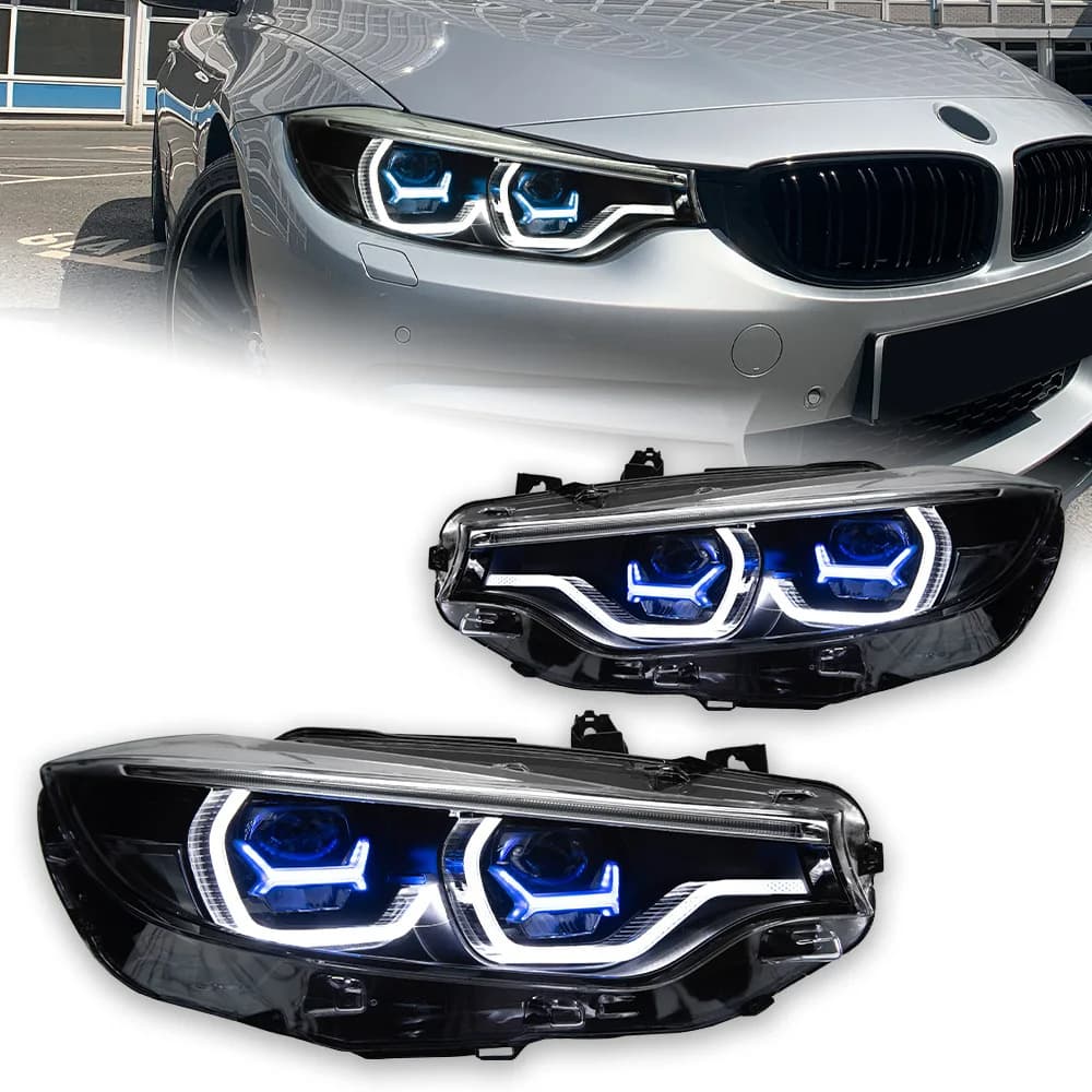Compatible with 13-20 BMW F32 LED Headlight Assembly, Spoon Laser Projector 425i 428i 430i CG