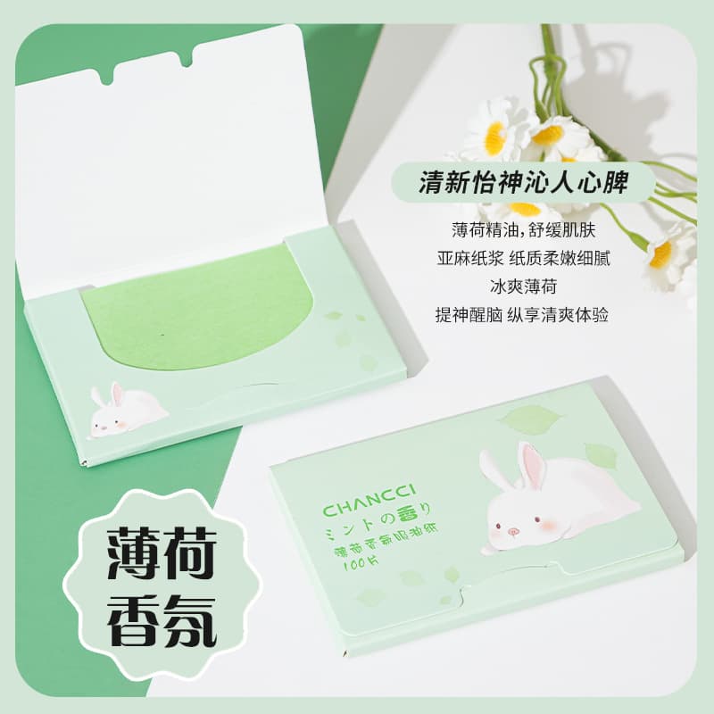 Facial Oil Blotting Paper 100 Sheets Portable Scented Oil Absorbing Tissue for Face Women Makeup Cosmetic Tool