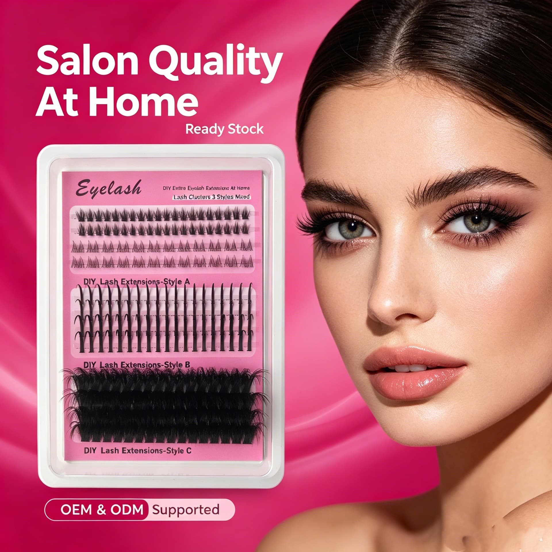 Cross-border DIY Self-lash Extension Bottom Spike Cluster Lashes Thick Curled Segmented Lashes