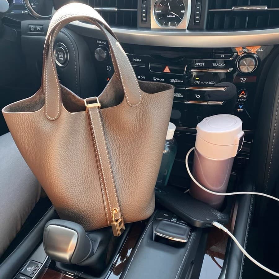 2025 New Bucket Bag Basket Bag Women's Genuine Leather Handbag Mommy Bag Bride Wedding Bag Premium