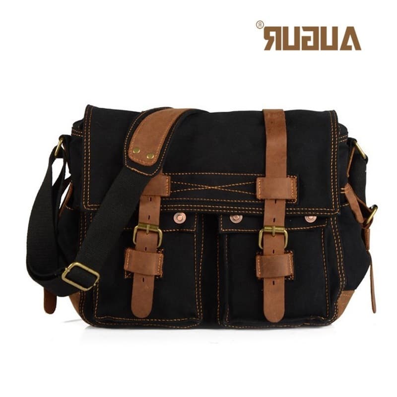 Cross-border Men's Canvas Shoulder Bag European and American Style Crossbody Bag Men's Casual Bag Wholesale