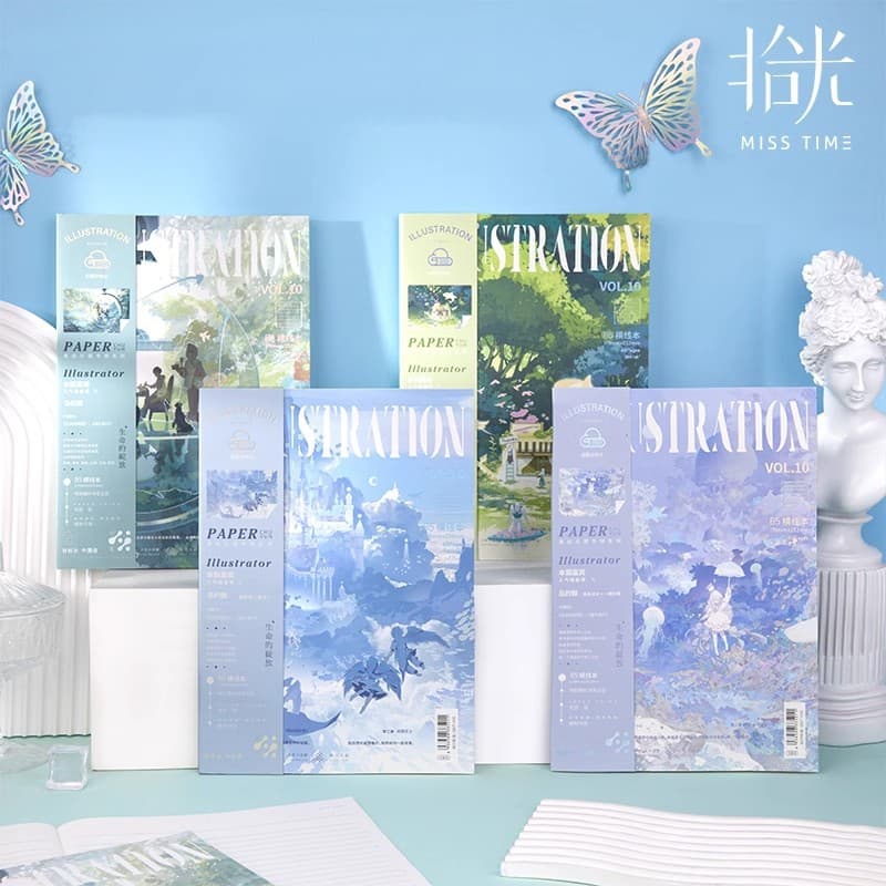 B5 Size Notebook with Horizontal Lines Creative Cultural Artistic Bookbinding High Aesthetic Value Wireless Glue Binding Journal Notebook