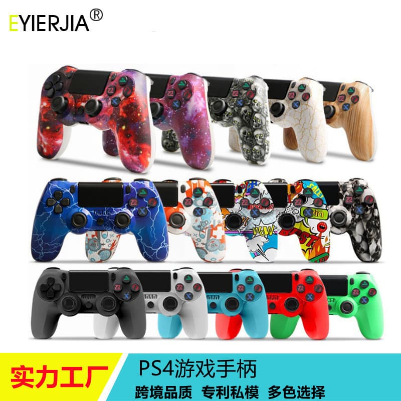Private Mold Cross-Border P4 Controller P4 Wireless Bluetooth Vibration Game Controller with Light Bar Vibration PC360 PS3 Full Function