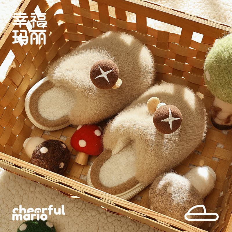 Happy Mary Children's Home Shoes, Medium and Large Kids' Furry Slippers, Warm Indoor Family Cotton Slippers, Boys and Girls Cotton Shoes