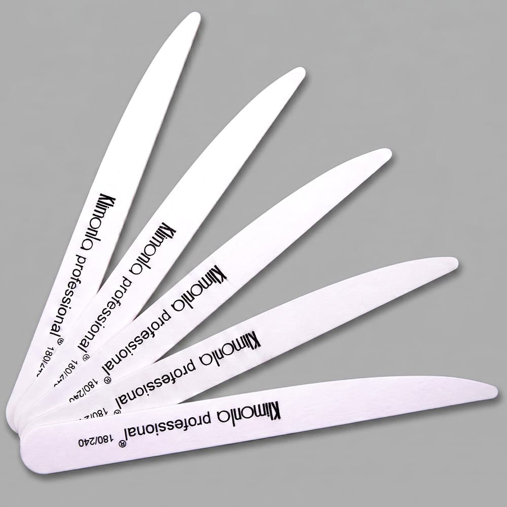 Cross-border Stock White Wooden File 180/240 Grit Disposable Wooden Nail File Nail Buffer Nail Art Tool