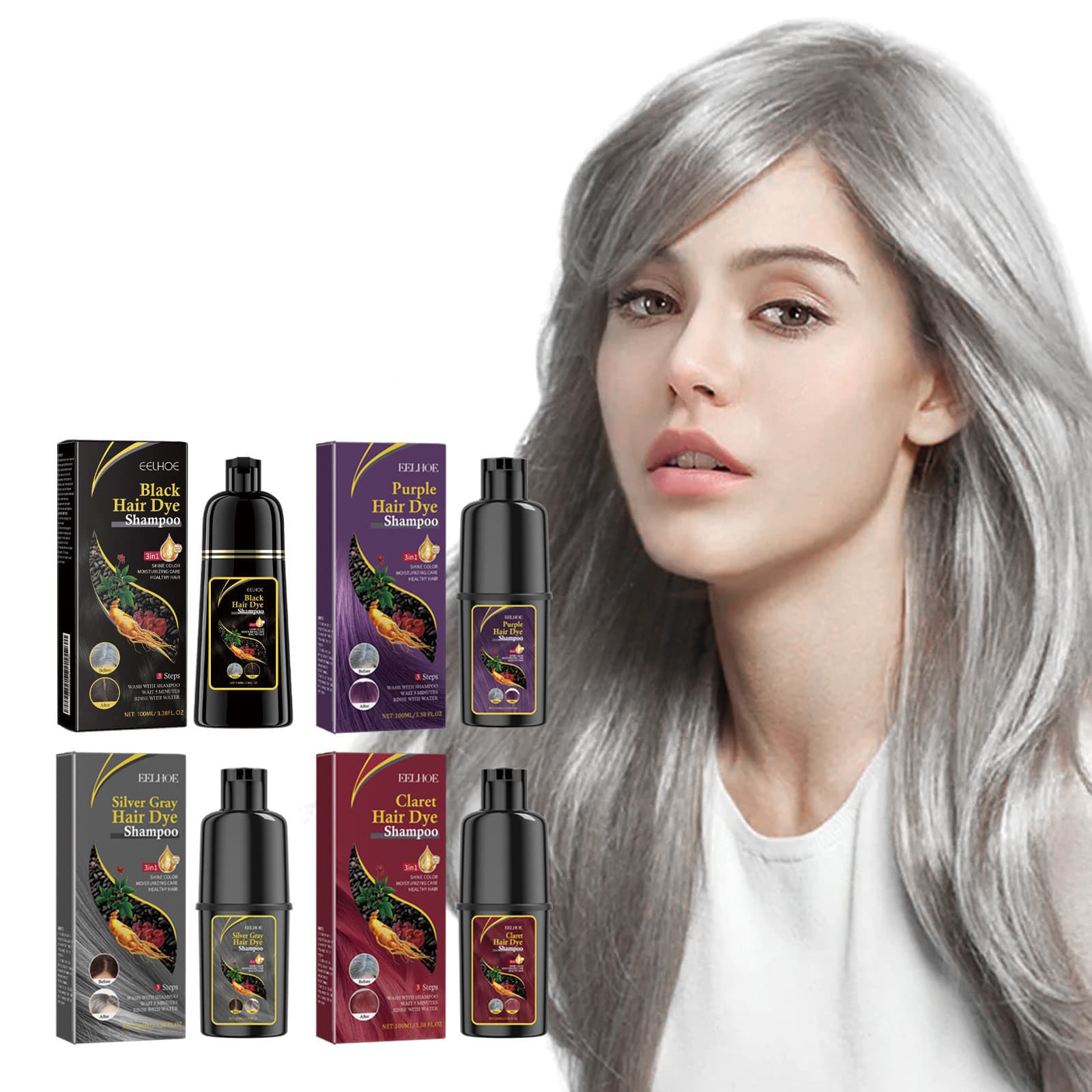EELHOE Hair Darkening Shampoo Series: Gentle and Non-Irritating Shampoo for Hair Growth and Color Change