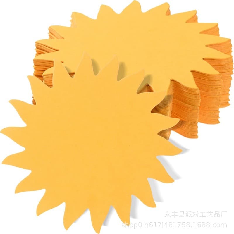 Paper Sun Shape DIY Card Paper Tag Die-Cut Double-Sided Paper Classroom Decoration Summer Party Home Supplies