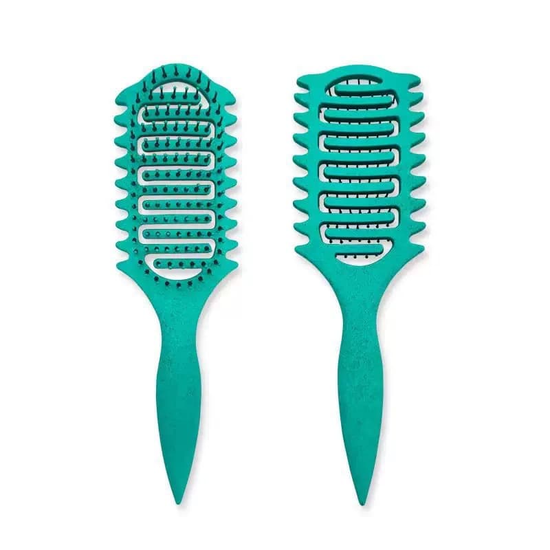 Professional Hairdressing Comb Wheat Straw Hollow Curly Hair Brush Wet Dry Dual Use Hair Styling Tool Elastic Hair Comb