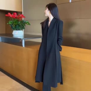 2922 TikTok Viral Plus Size Women's Over-the-Knee Trench Coat, Slimming Waist Coat for 200 lbs Women