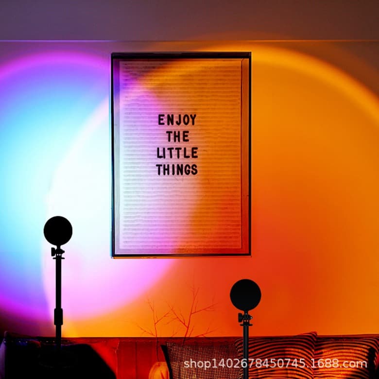 Creative Projection Floor Sunset Lamp, Living Room Bedroom Never-setting Sun Lamp
