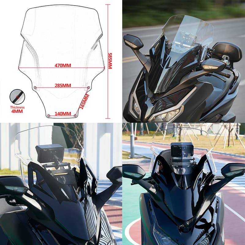 Compatible with Honda Forza 350 NSS 21-25 Motorcycle Front Windshield Wind Deflector