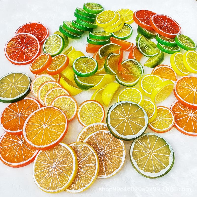 Artificial Plastic Lemon Slices Hollow Lemon Decor Ornaments Home Props Styling Artificial Orange Slices