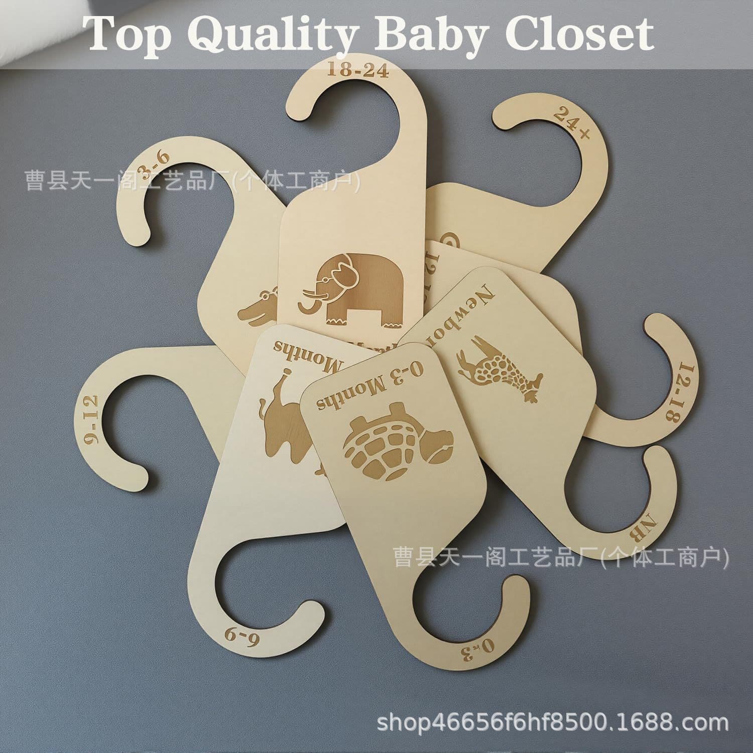 Wooden Clothing Size Divider Tags for Nursery Closet Baby Clothes Separator Board