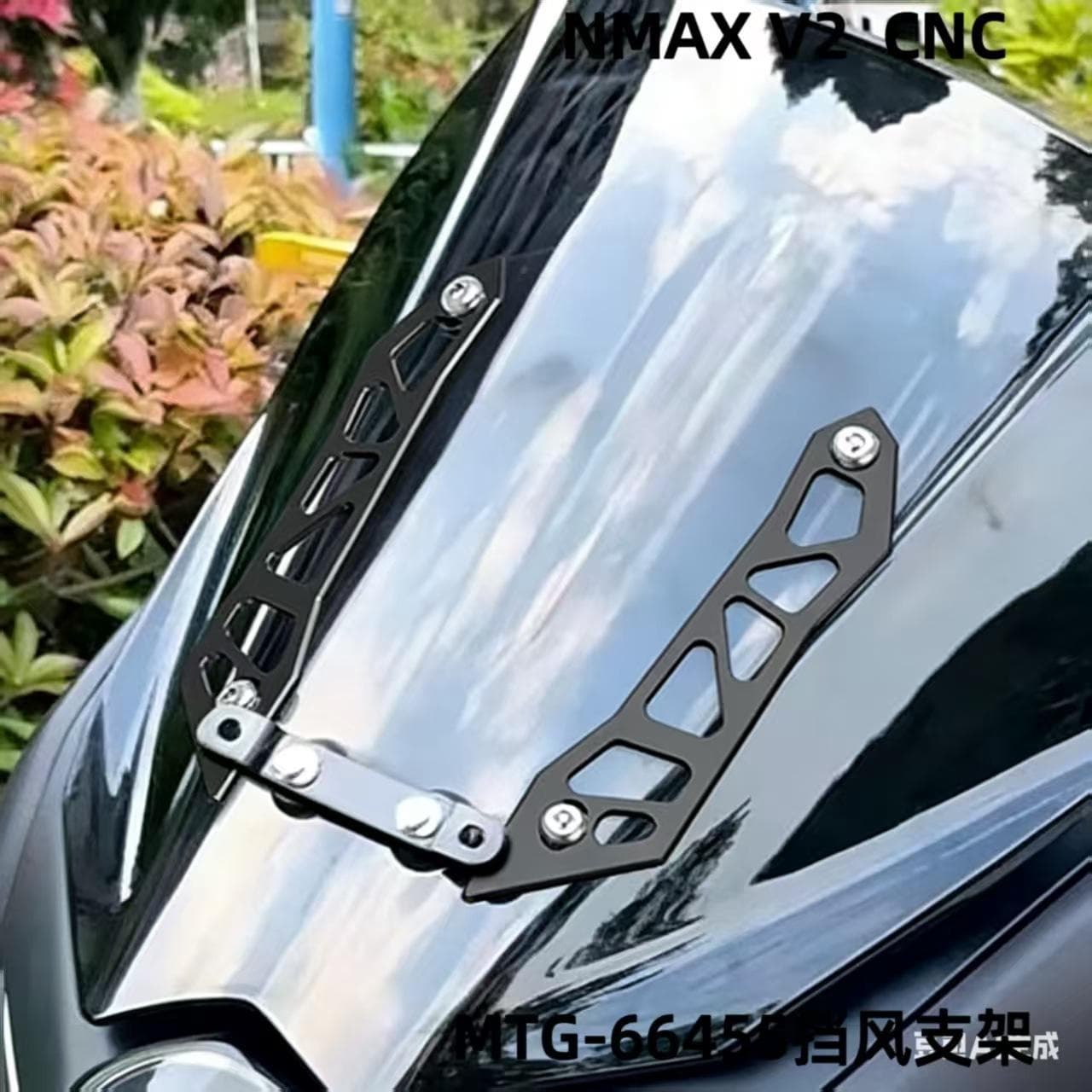 Suitable for NMAX V2 modified front windshield bracket, front aluminum alloy decorative cover bracket accessories