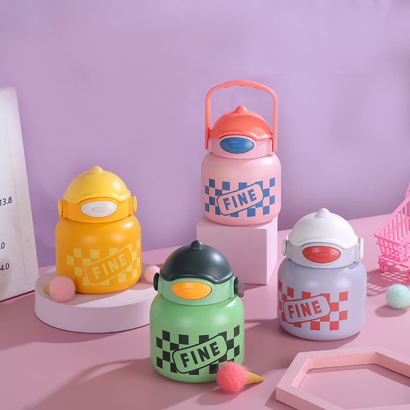 Children's Double Drinking Pot Belly Cup 304 Stainless Steel Insulated Cup Good-looking Student Portable Handheld Water Cup Wholesale