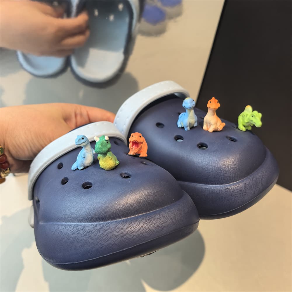 Boys 3D Dinosaur Croc Charms Ocean Fish Shoe Charms Miniature Cartoon Shoe Charms Detachable Sandals Accessories