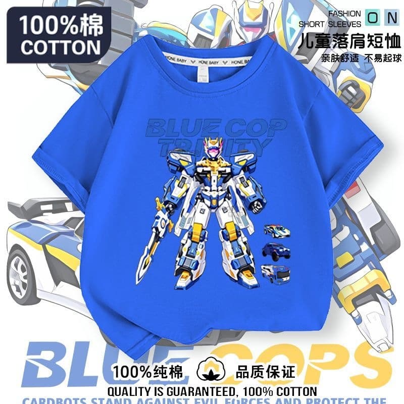 Cartoon anime clothes medium and large children's pure cotton short-sleeved T-shirt summer 2026 breathable loose boys handsome tops 6