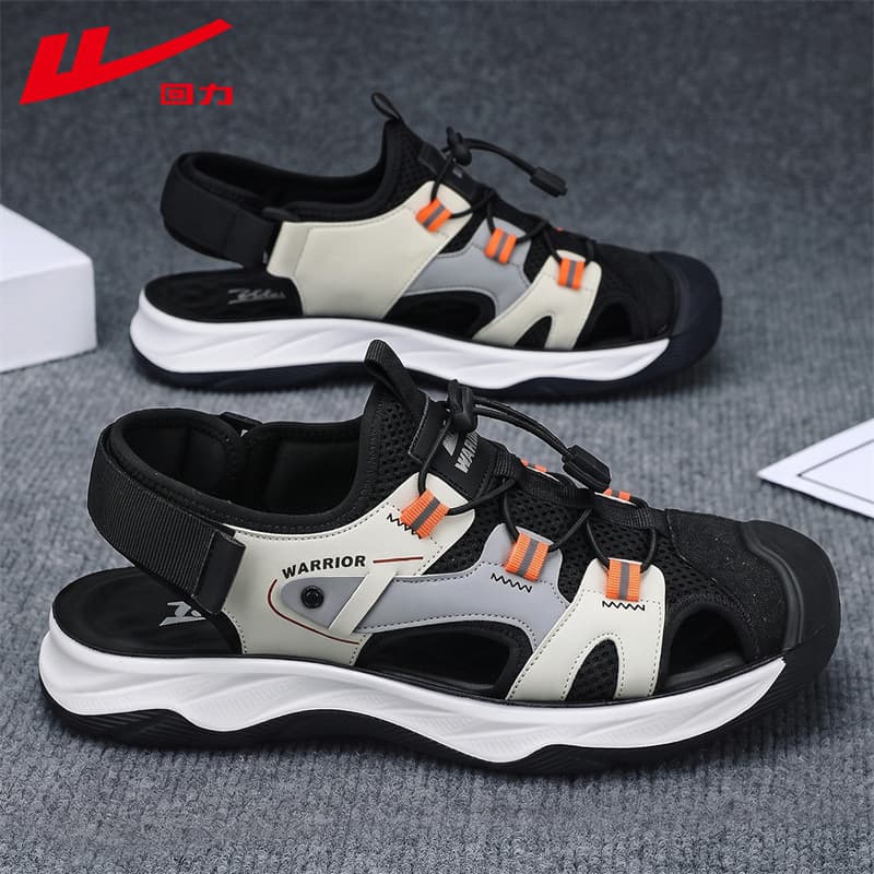 Warrior Sandals Men's Summer Non-Slip Odor-Proof Beach Shoes Sports Driving Outdoor Mesh Water Shoes