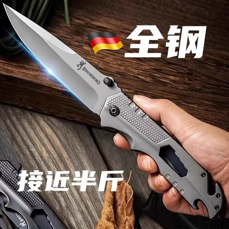 Legal all-steel self-defense folding knife, fruit knife, sharp, wilderness survival, Browning camping portable knife