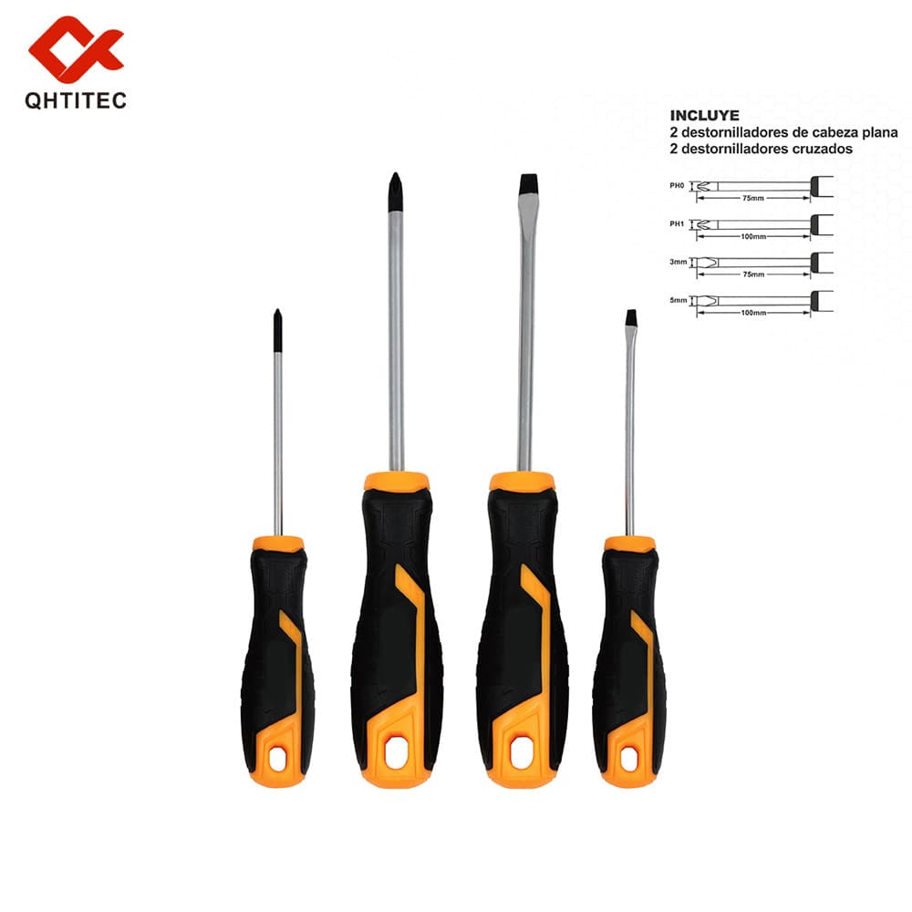 Household 4-piece magnetic screwdriver set, anti-slip two-color handle, home appliance electrician manual repair tools