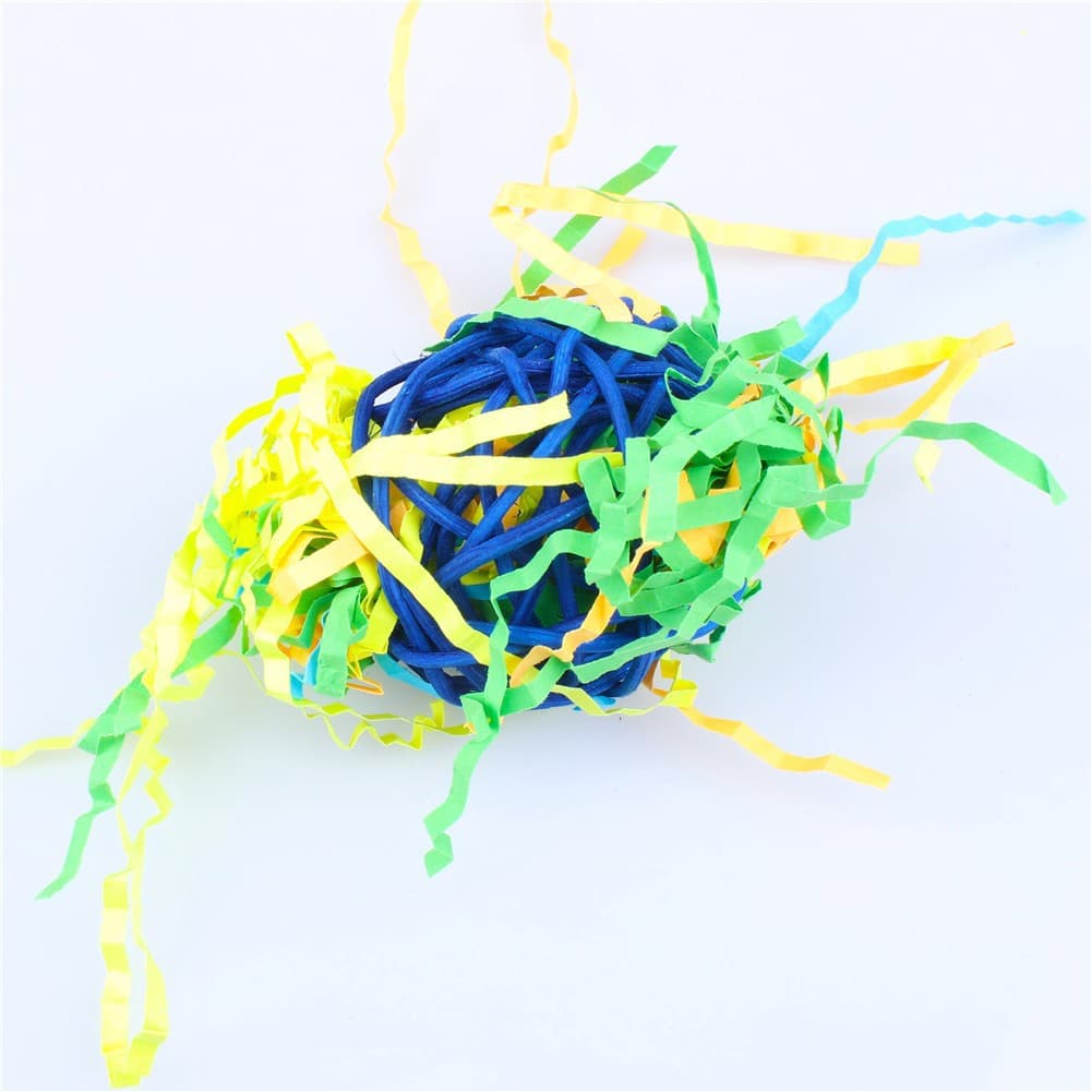 Small Pet Supplies Bird Toy Rattan Ball Chew Toy Raffia Woven Parrot Toy Bird Toy