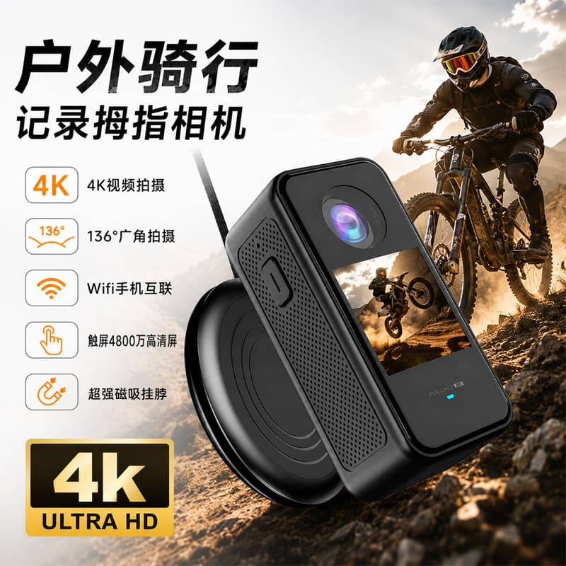 Thumb Action Camera Recorder Ultra HD Camcorder Outdoor Cycling Chest Vlog Camera Thumb Camera 4K