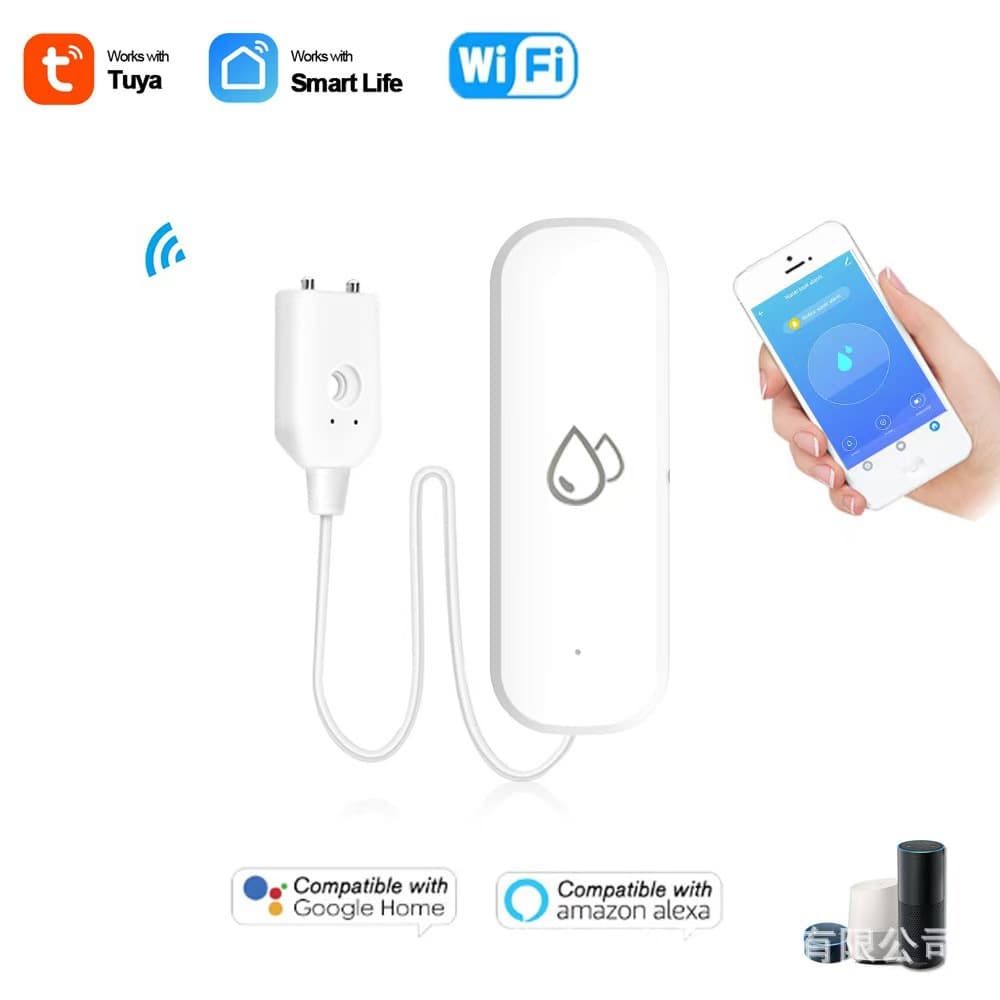 Tuya WiFi Water Leak Sensor Water Detection Detector Wireless Water Level Sensor Smart Linkage Overflow Alarm