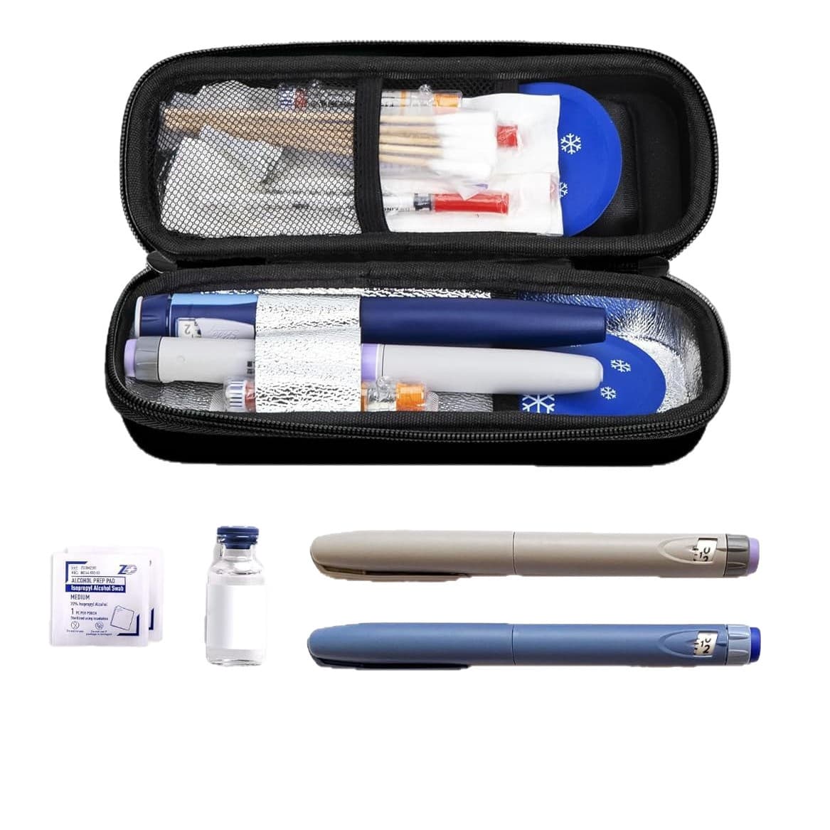 Insulin Cooler with Temperature Display - Refrigerated Medicine Travel Case with 2 TSA Locks