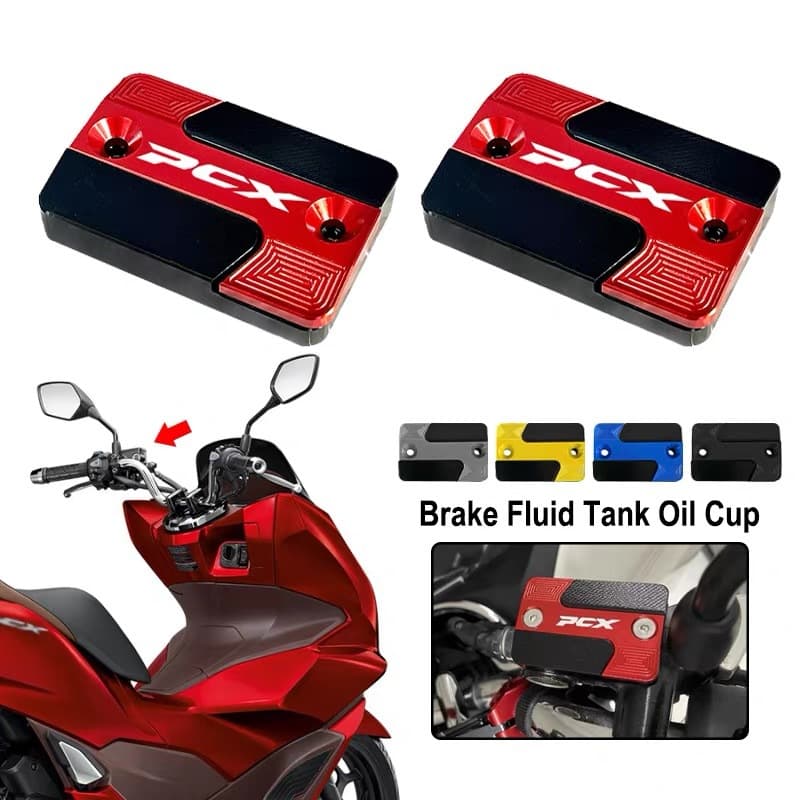 Compatible with Honda PCX Forza Motorcycle Modified Aluminum Alloy Brake Fluid Reservoir Cap Husky Brake Master Cylinder Cover Oil Cup Cap