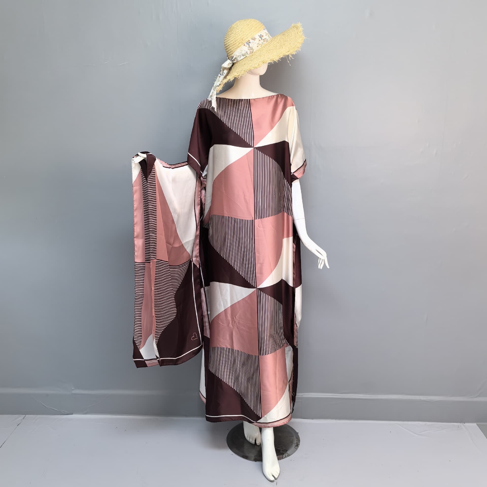 Cross-border hot-selling source factory African large robe apparel, kaftan long skirt paired with headscarf set